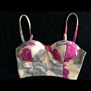 Forever 21 floral bustier crop top